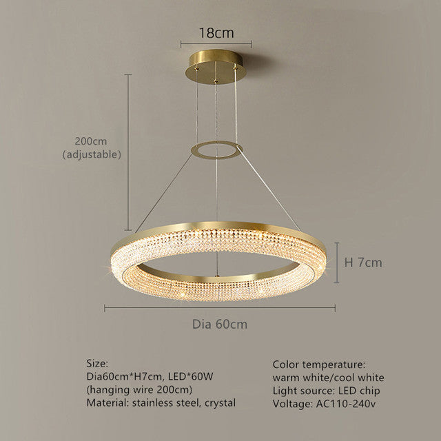 Clear Crystal Linear chandelier - Gilda Lane for dining room view 5