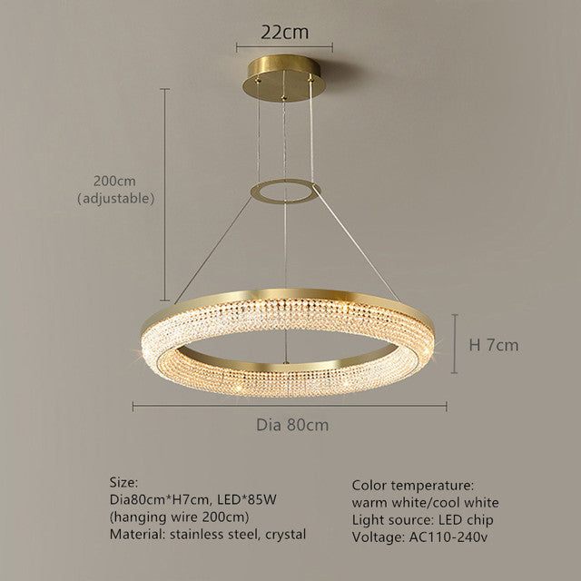 Clear Crystal Linear chandelier - Gilda Lane for dining room view 6
