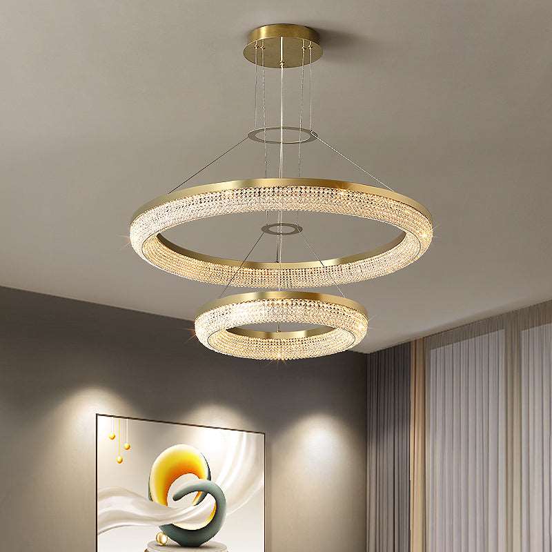 Clear Crystal Round chandelier - Faye House for dining room view 2