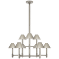 Polished Nickel Metal Linear chandelier - Nysa Nest for dining room view 1