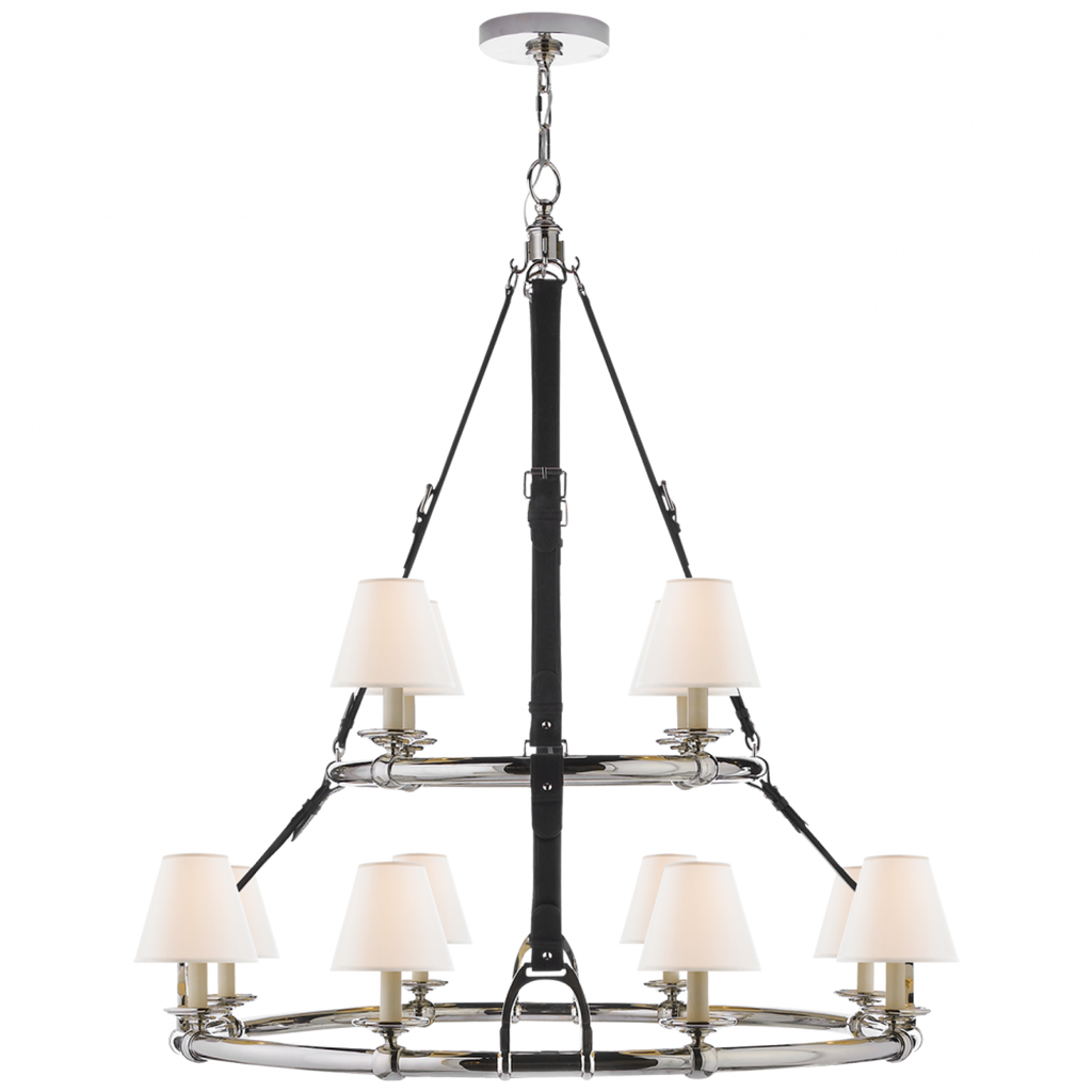 Antique Brass Glass Round chandelier - Linnea Nest for dining room view 10