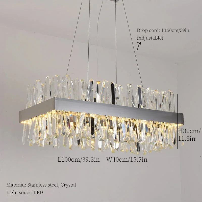 White Crystal chandelier - Kairo Court for dining room view 10