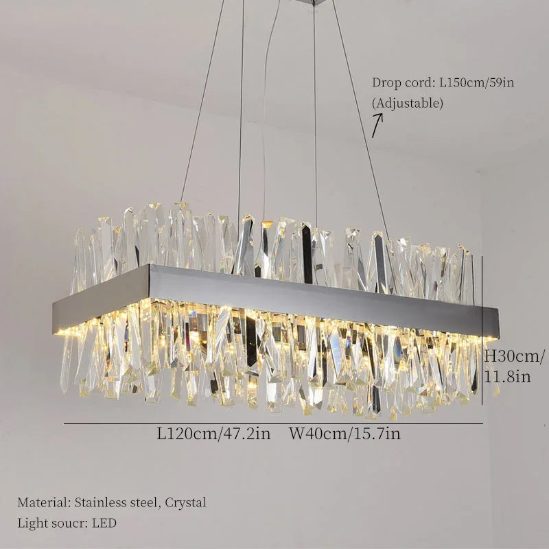 White Crystal chandelier - Kairo Court for dining room view 11