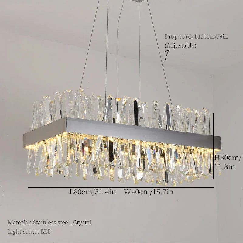 Clear Crystal chandelier - Maren Court for dining room view 6