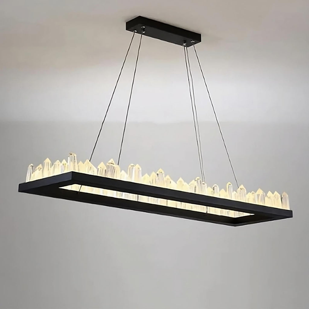 Black Crystal chandelier - Gilda Bay for dining room view 4