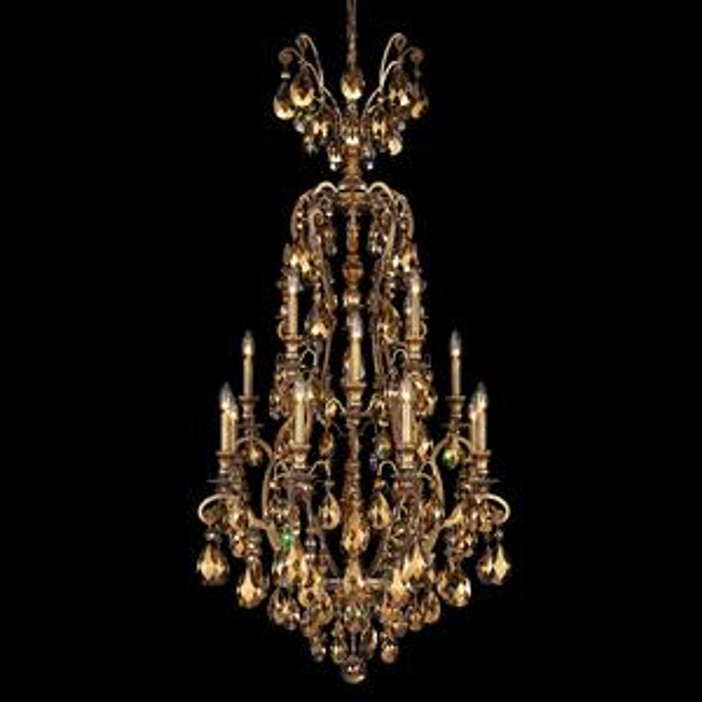 Clear Crystal Candle chandelier - Dahlia Mist for dining room view 1