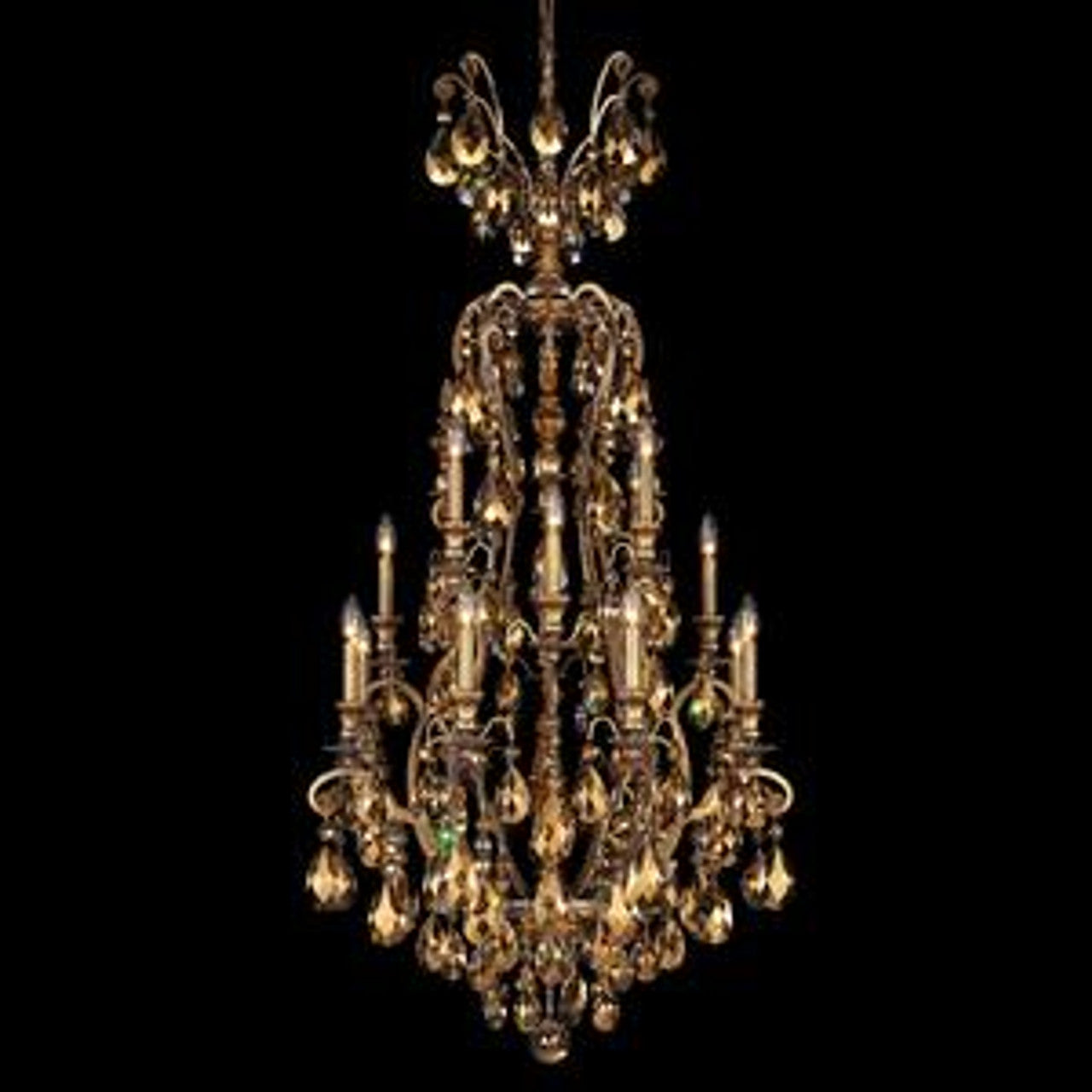 Clear Crystal Candle chandelier - Dahlia Mist for dining room view 1