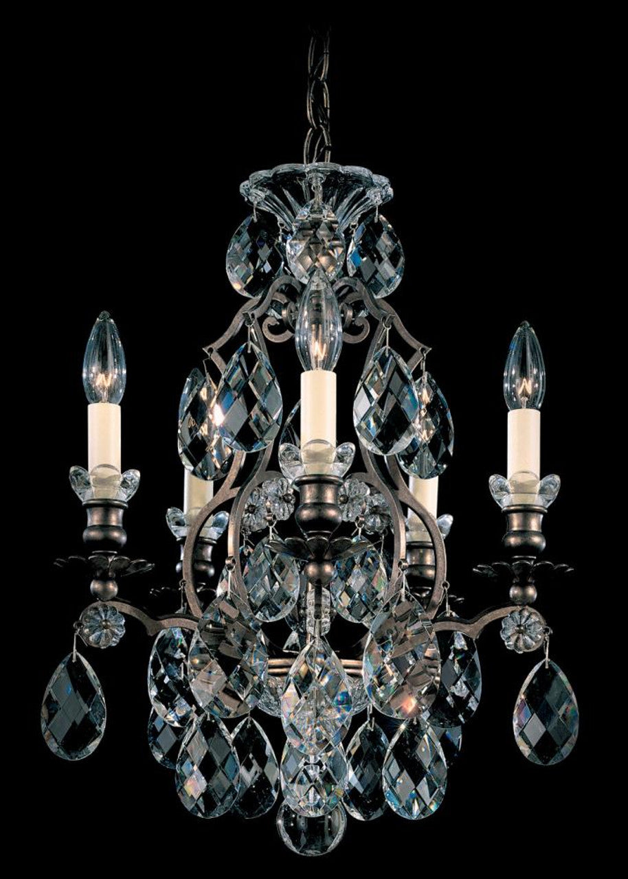 Renaissance Chandelier, 5-Light, Heirloom Bronze, Clear Heritage Crystal, 14.5"W (3769-76 Y9QWQ)