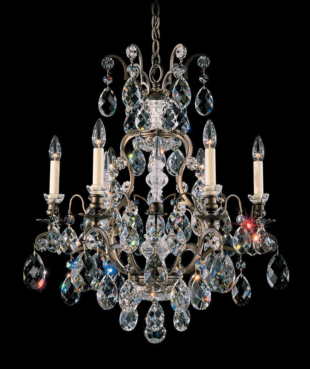 Clear Crystal Candle chandelier - Willa Mist for dining room view 2
