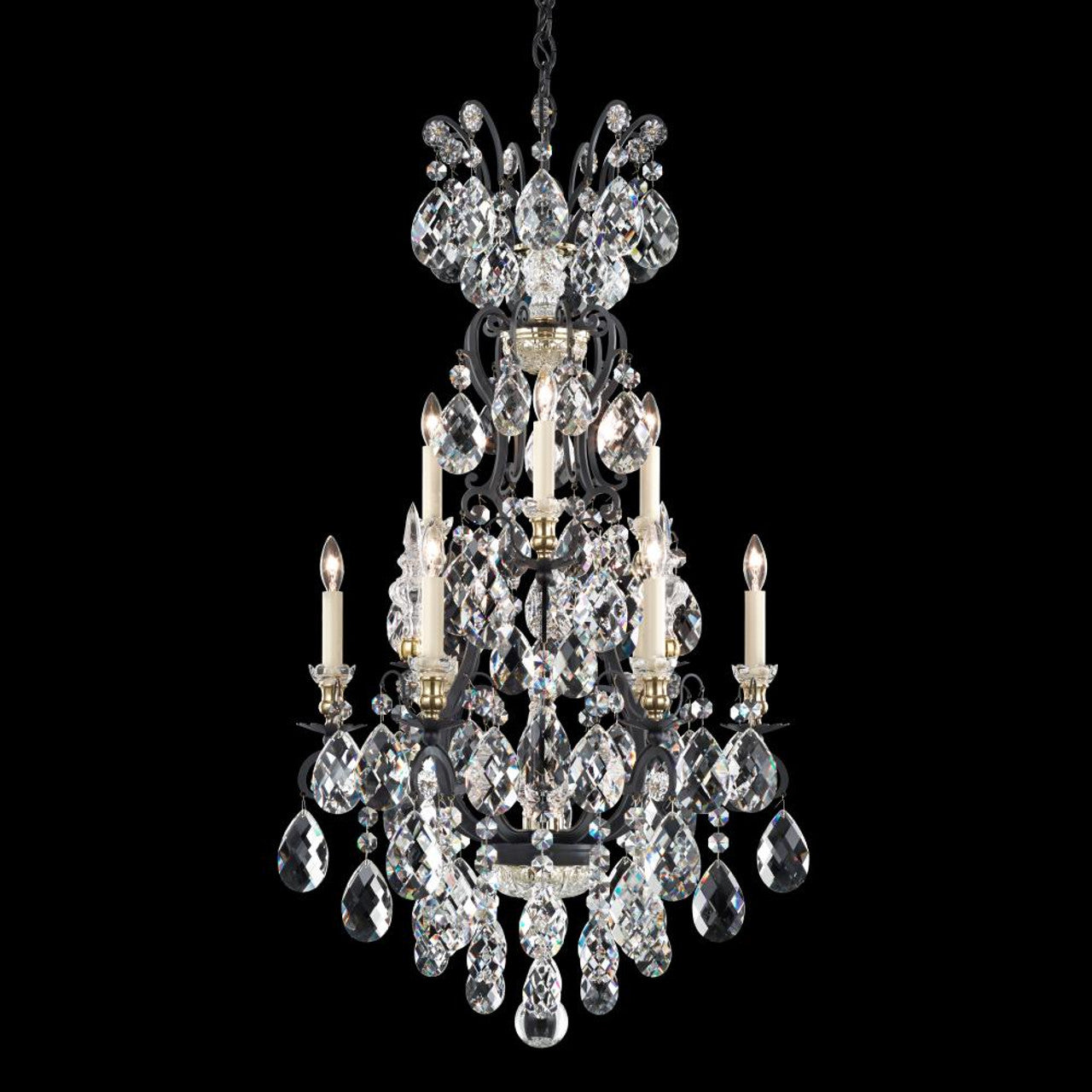 Black Crystal Candle chandelier - Petra Field for dining room view 2