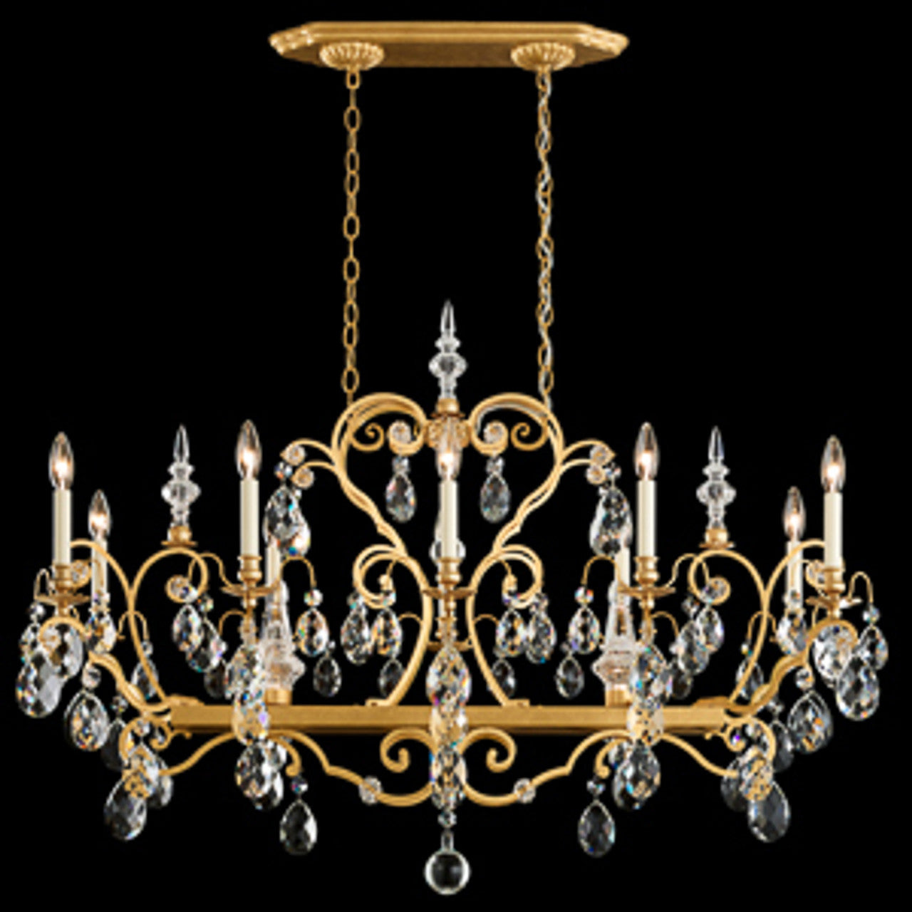 Clear Crystal Candle chandelier - Vela Gleam for dining room view 1