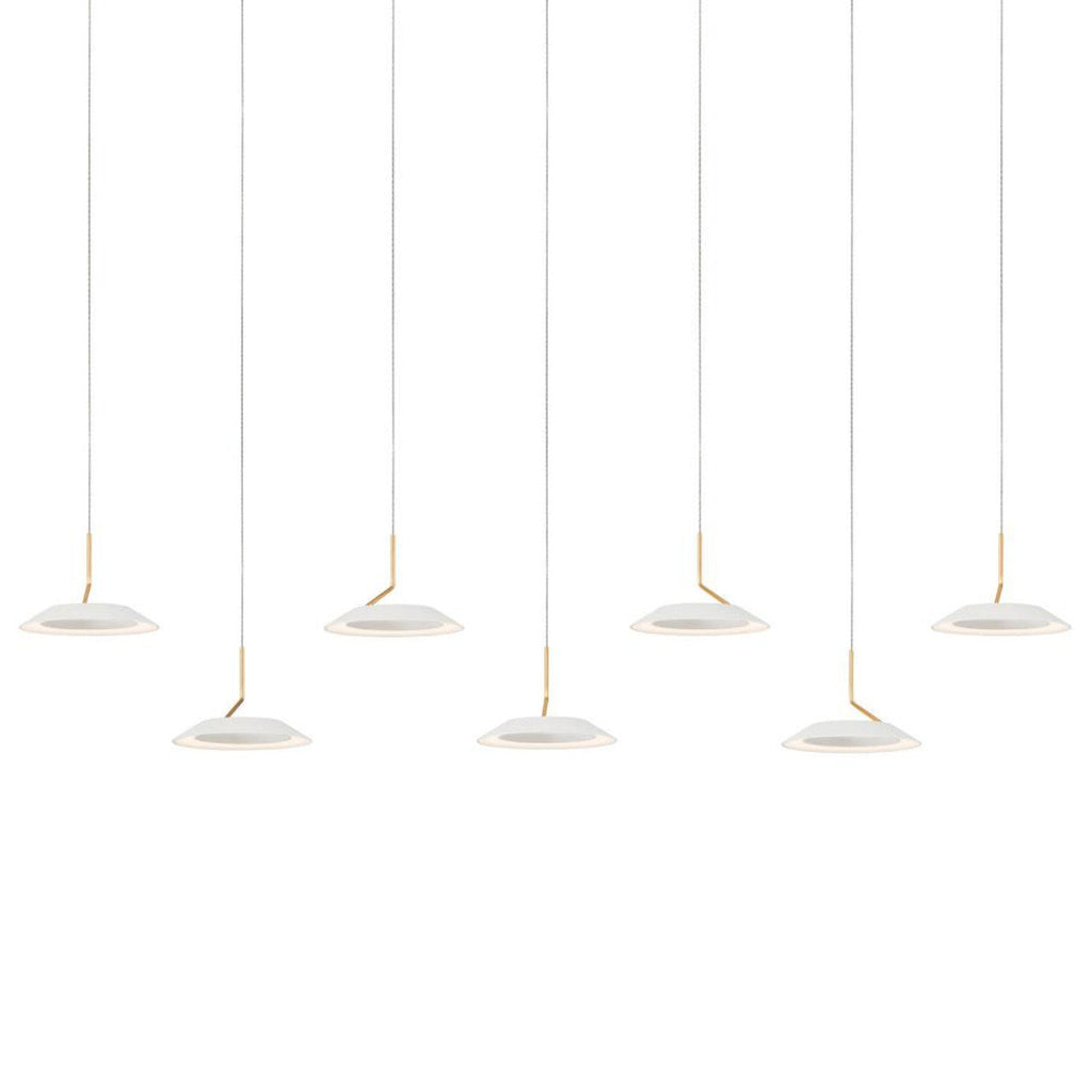 Royyo Pendant, 13-Light, Circular, LED, Matte White, Gold Accent, Matte White Canopy, 22"W (RYP-C13-SW-MWG 407UELC)