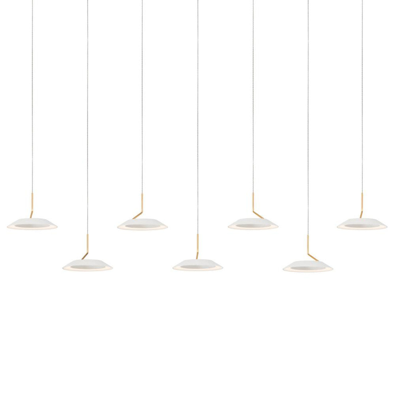 Royyo Pendant, 13-Light, Circular, LED, Matte White, Gold Accent, Matte White Canopy, 22"W (RYP-C13-SW-MWG 407UELC)