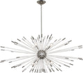 Polished Nickel Acrylic chandelier - Opal Gleam for dining room view 1