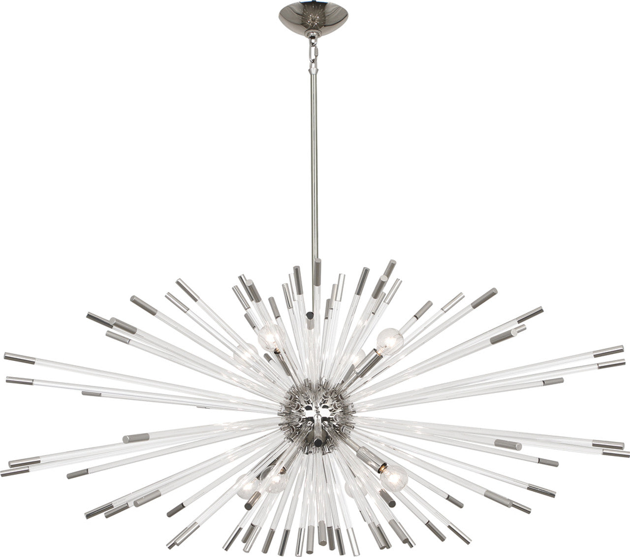 Polished Nickel Acrylic chandelier - Opal Gleam for dining room view 1