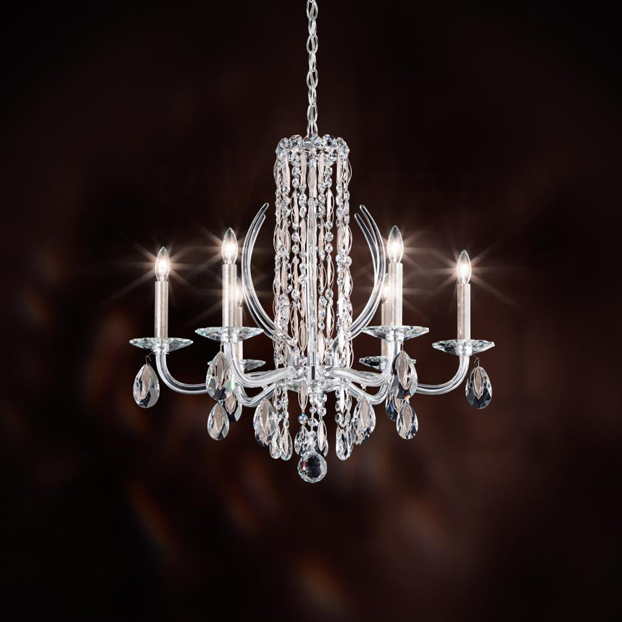 Vesca Chandelier, 6-Light, White, Clear Heritage Crystal, 33"W (VA8336N-06H 1HZVH8)