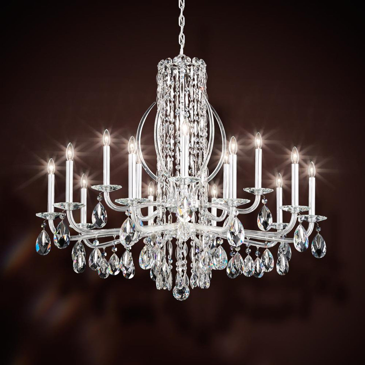Clear Crystal Candle chandelier - Esme Gleam for dining room view 1