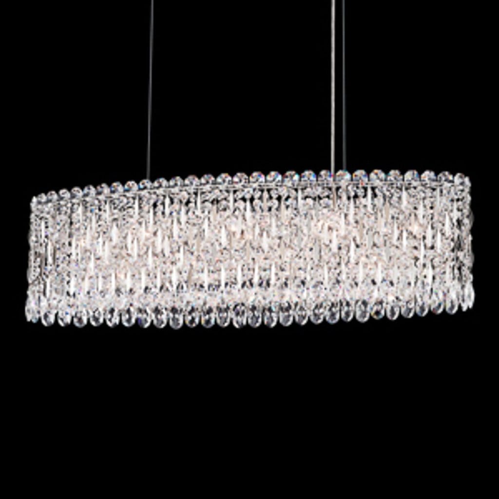 Trilliane Strands Pendant, 8-Light, Polished Stainless Steel, Clear Heritage Crystal, 45"W (TR4811N-401H 1811RY)