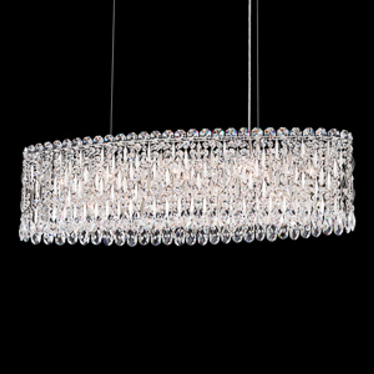 Trilliane Strands Pendant, 6-Light, Polished Stainless Steel, Clear Heritage Crystal, 24"W (TR2413N-401H 1811RG)