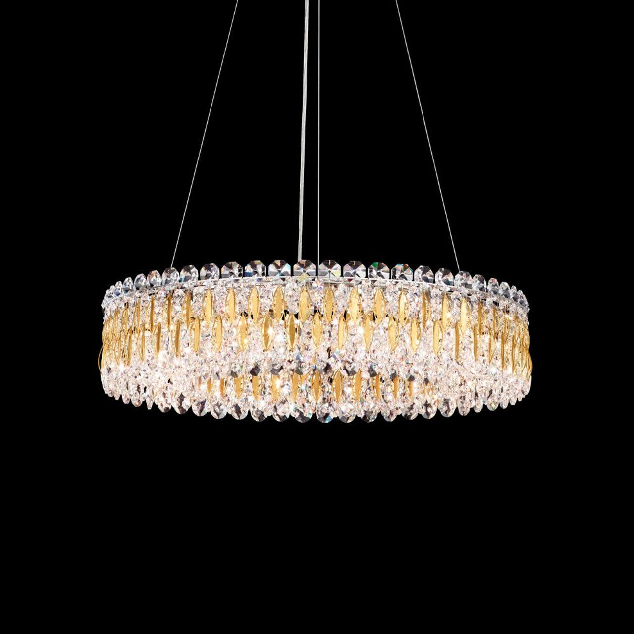 Sarella Pendant, 3-Light, Heirloom Gold, Clear Swarovski Crystal, 5"W (RS8341N-22S 1HZXGY)
