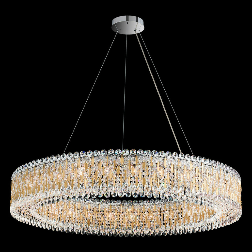 Sarella Pendant, 12-Light, Antique Silver, Clear Swarovski Crystal, 24"W (RS8343N-48S 1HZXHW)