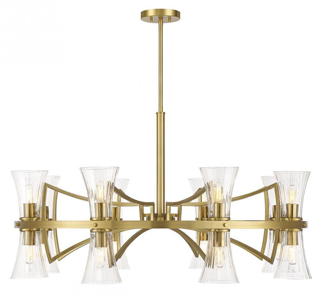Clear Glass chandelier - Soren Trace for dining room view 1