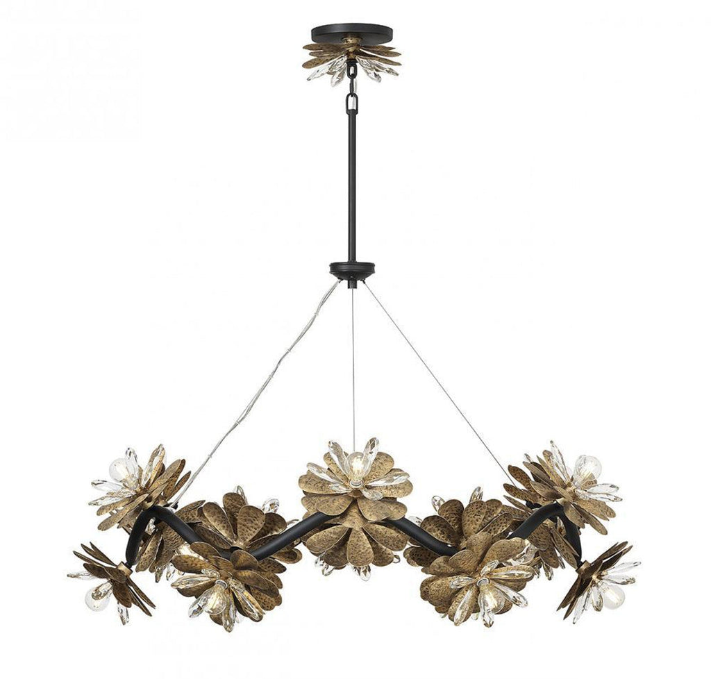 Black Crystal chandelier - Riven Verge for dining room view 1