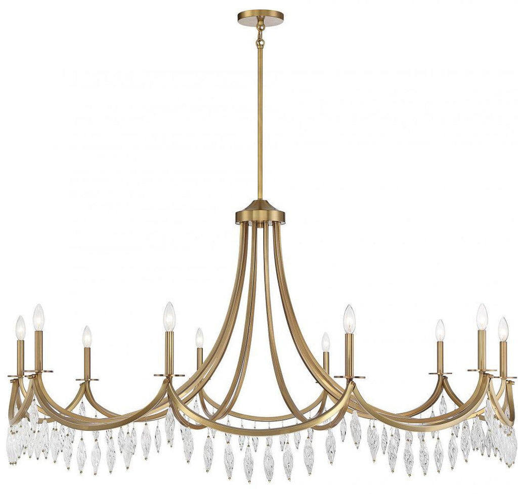 Polished Nickel Crystal chandelier - Bexley Meadow for dining room view 2