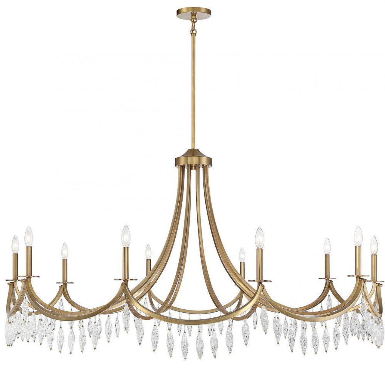 Polished Nickel Crystal chandelier - Bexley Meadow for dining room view 2