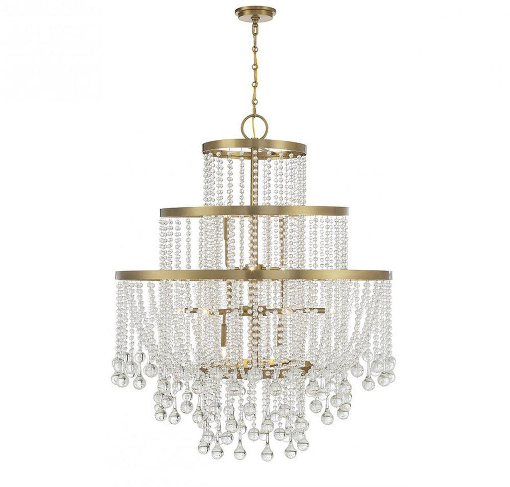 Clear Crystal Round chandelier - Noor Verge for dining room view 1
