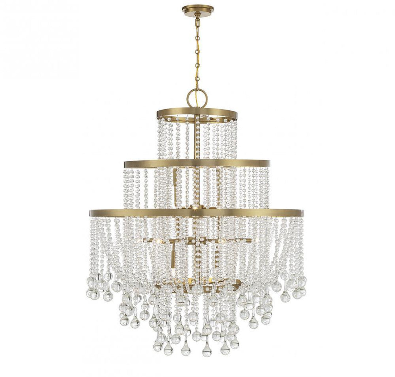 Clear Crystal Round chandelier - Noor Verge for dining room view 1