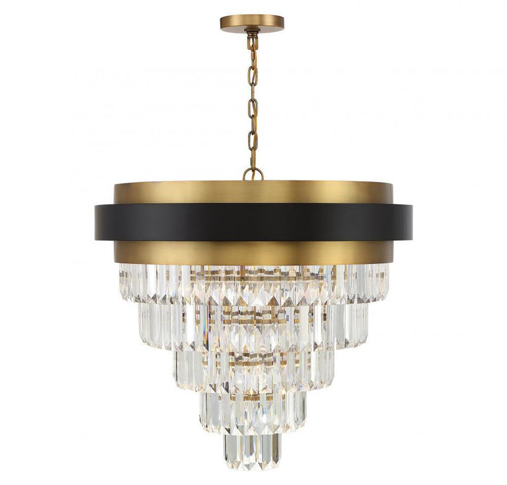 Matte Black Crystal chandelier - Yule Meadow for dining room view 2