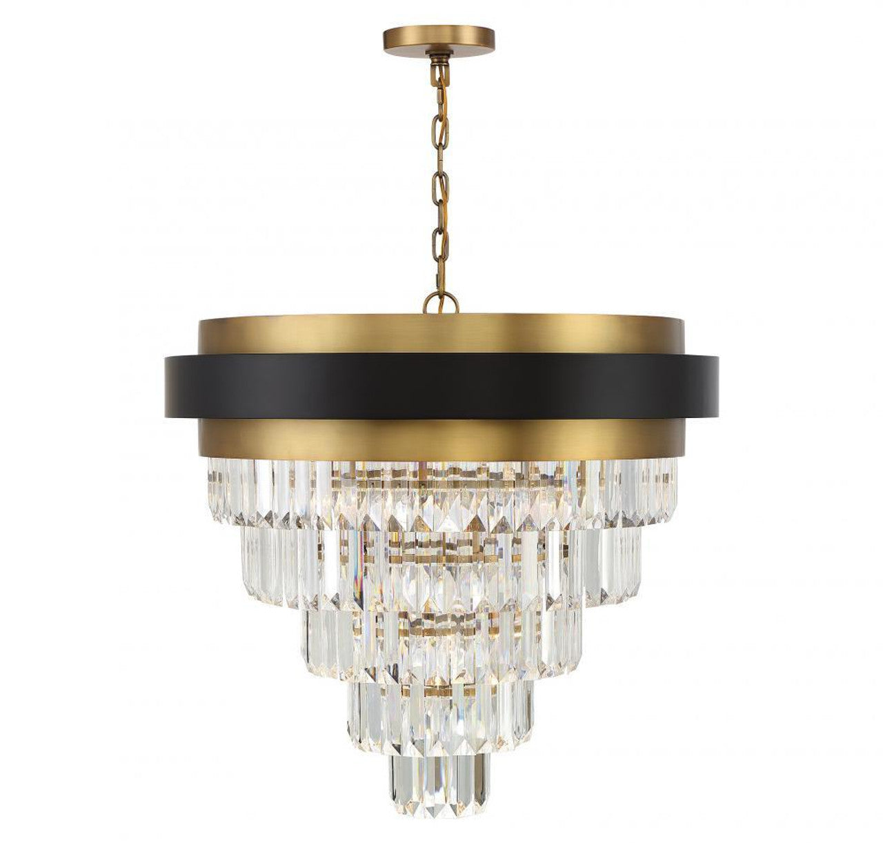 Matte Black Crystal chandelier - Yule Meadow for dining room view 2