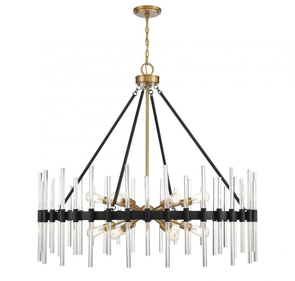 Matte Black Crystal Sputnik chandelier - Marlow Peak for dining room view 1