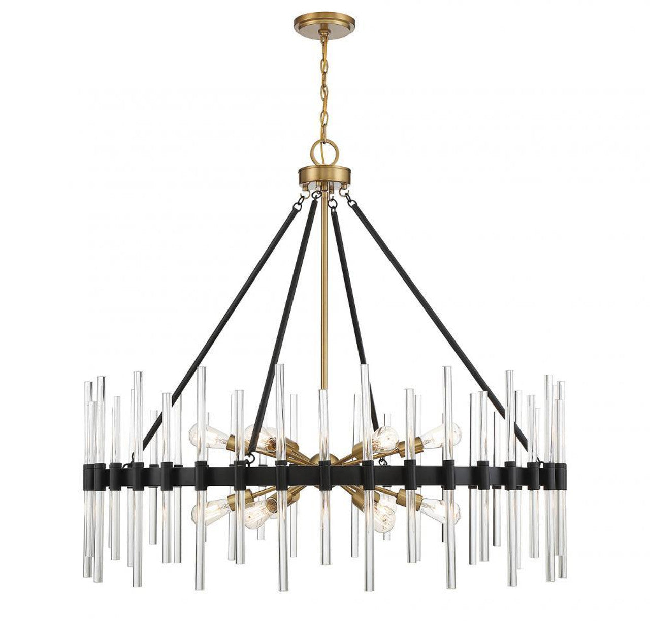 Matte Black Crystal Sputnik chandelier - Marlow Peak for dining room view 1