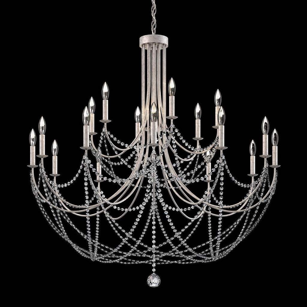 Clear Crystal Candle chandelier - Zinnia Trace for dining room view 1