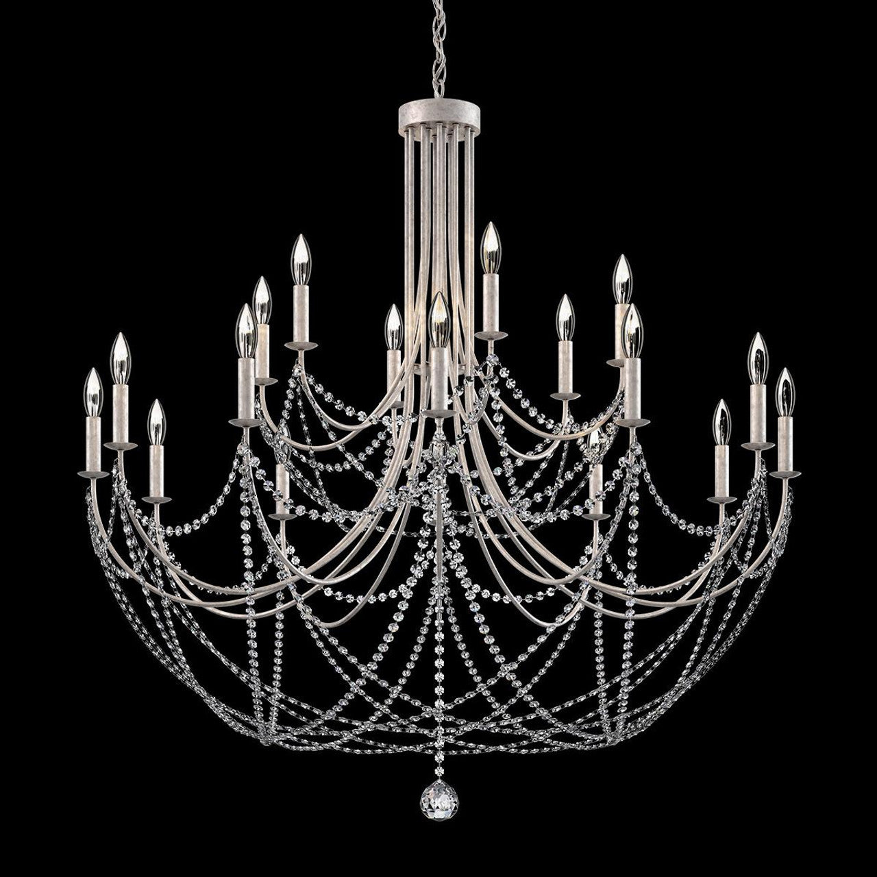 Black Crystal Candle chandelier - Yule Trace for dining room view 3