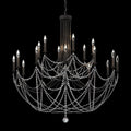 Black Crystal Candle chandelier - Yule Trace for dining room view 1