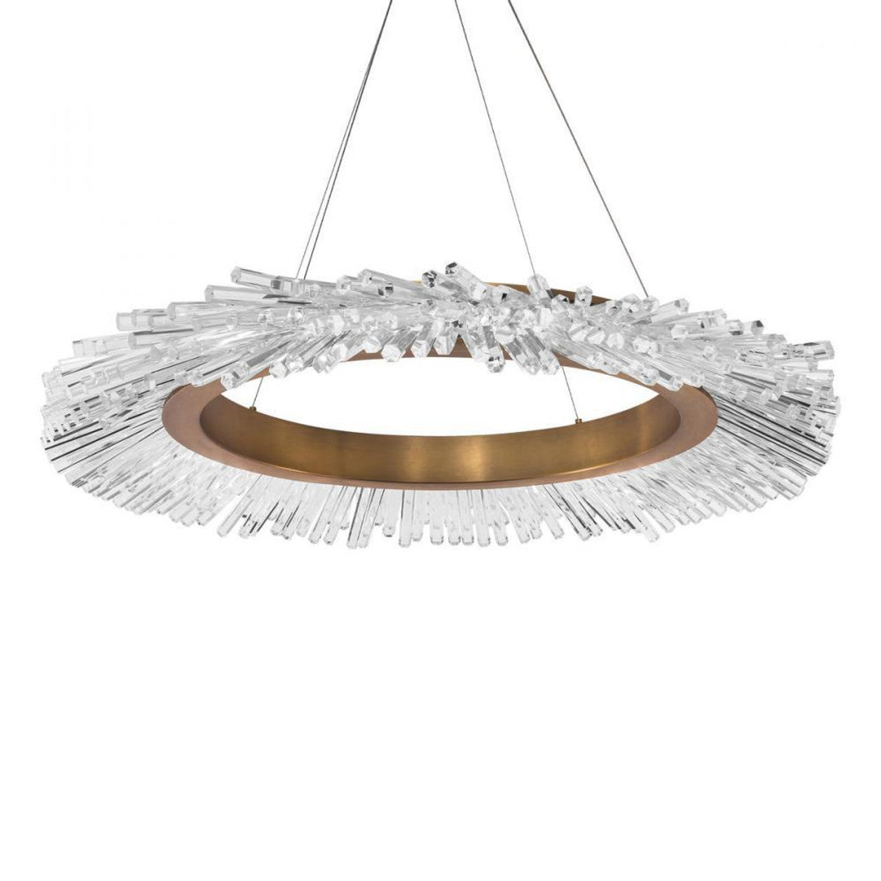 Atomic Pendant, Integrated LED, Black Leather, Brushed Nickel, Optic Crystal (BPD45236-BK/BN YUEX014CWC)