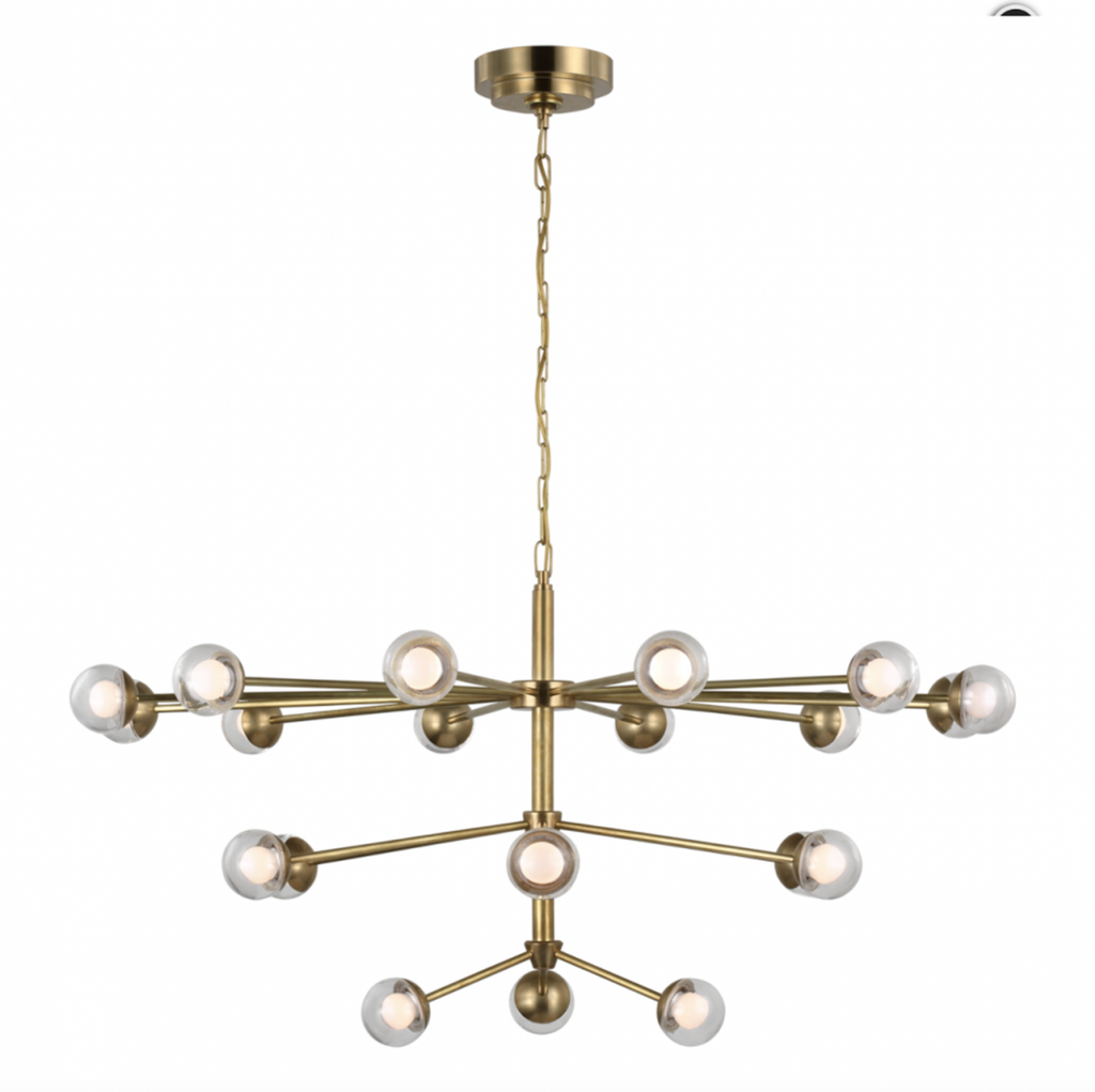Black Alabaster Linear chandelier - Finch Meadow for dining room view 2