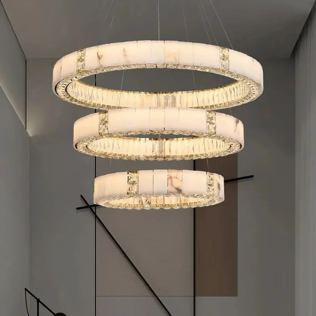 Natural Crystal Round chandelier - Hera House for dining room view 2