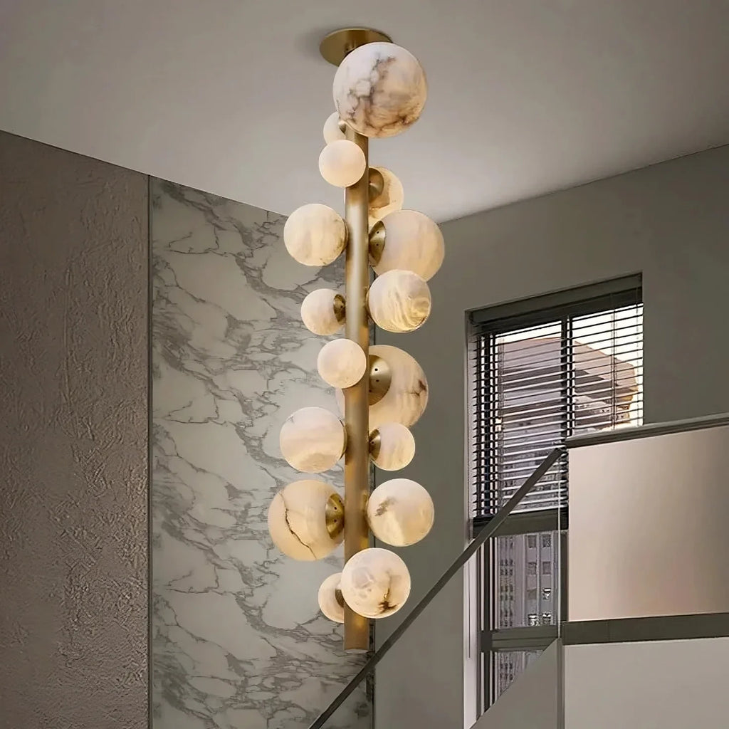 White Metal chandelier - Evren House for dining room view 3