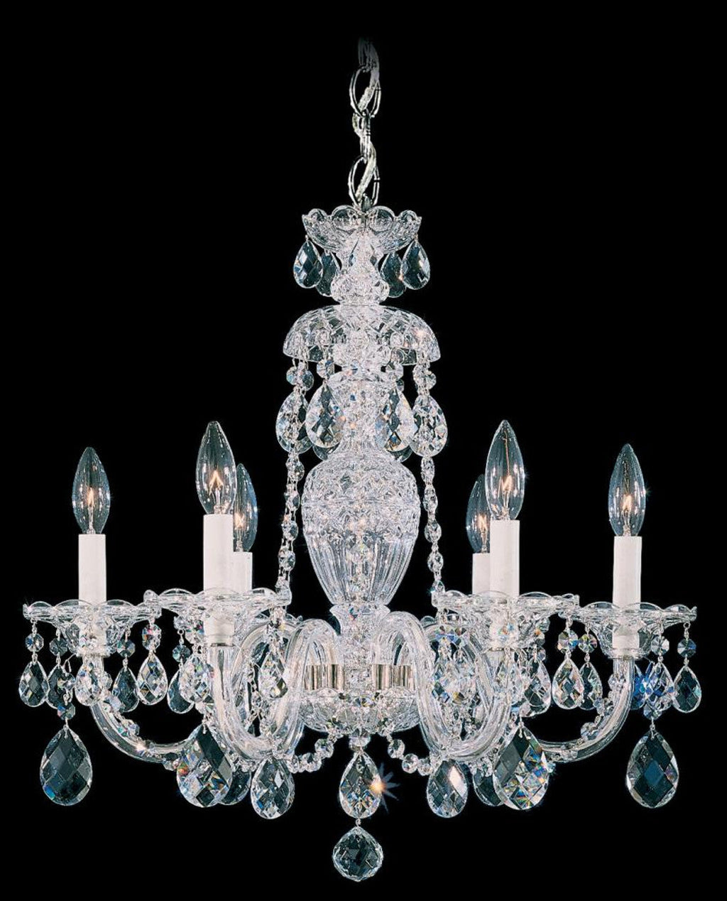 Clear Crystal Candle chandelier - Dahlia Mist for dining room view 2