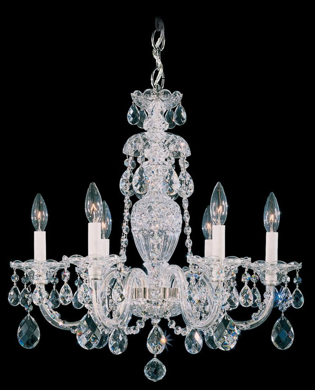 Clear Crystal Candle chandelier - Dahlia Mist for dining room view 2