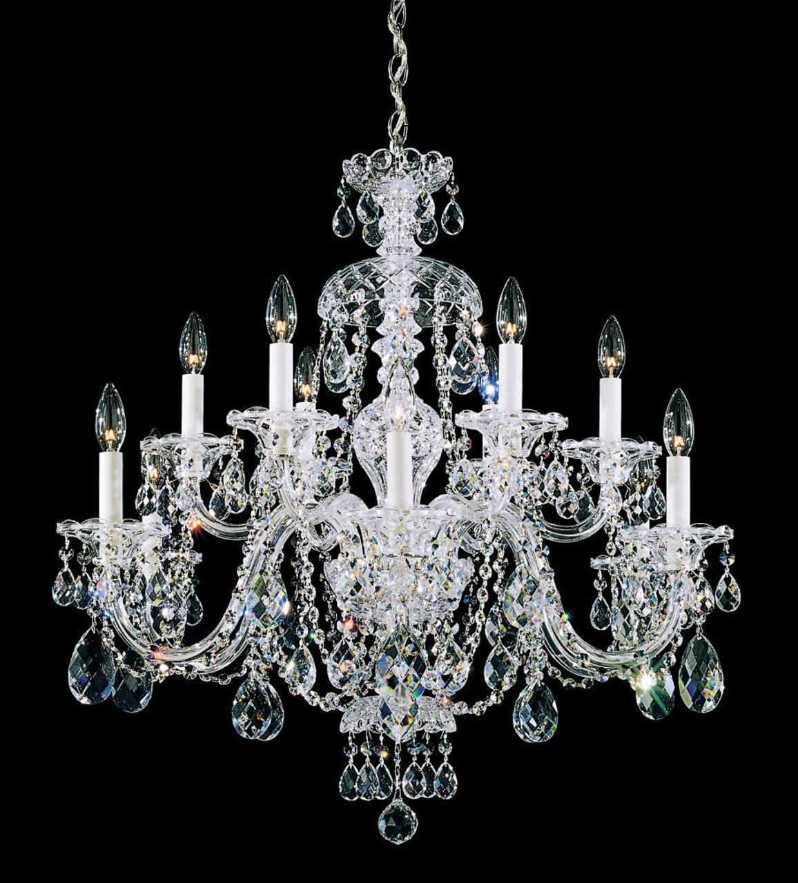La Scala Chandelier, 10-Light, French Gold, Clear Heritage Crystal, 28"W (5074-26 17QQZP)