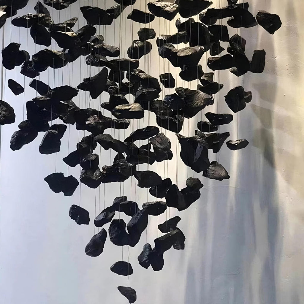 Black Crystal Linear chandelier - Caro Lane for dining room view 7