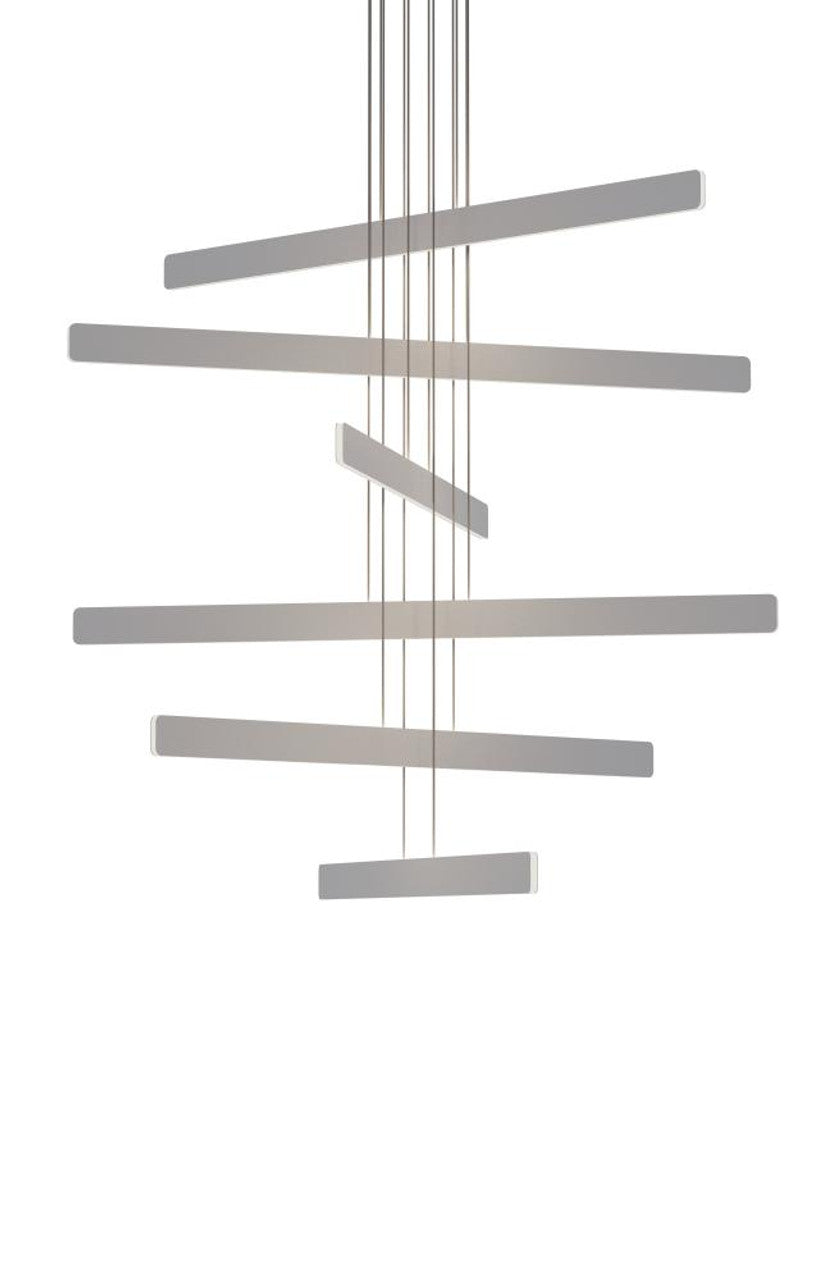 Royyo Pendant, 7-Light, Linear, LED, Matte White, Gold Accent, Matte White Canopy, 44"W (RYP-L7-SW-MWG 407UEKZ)