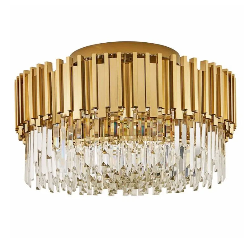 Gold Crystal Round chandelier - Arden Arc for dining room view 8