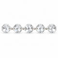 Five-jewel detail of Tianguang 14 mm faceted crystal chain with nickel-tone bowtie clips, sold per meter