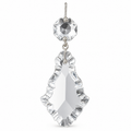 Tianguang 50 mm French-cut crystal pendant with a 14 mm top jewel and nickel-finish clip